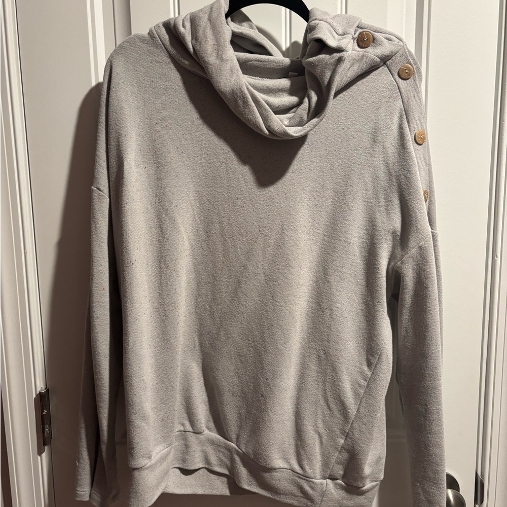 Gray Button-Detail Tunic